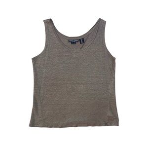 Cynthia‎ Rowley Top Women's Size Large Olive Green Linen Sleeveless Blouse Tank